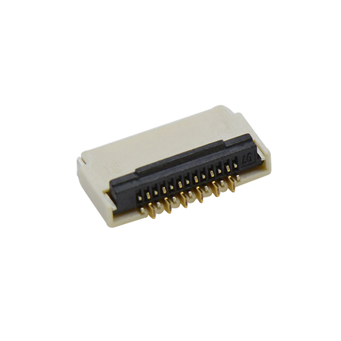 Pitch 0.30mm H0.9mm双排卧贴后掀盖双面接 FPC 13pin 本色 镀全金G/F